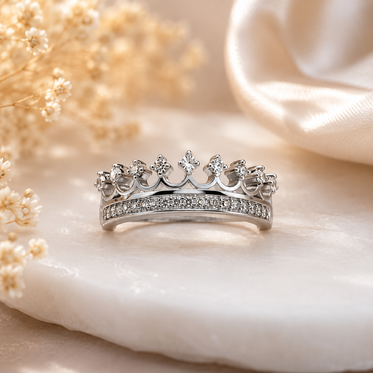 Princess Crown Ring with Cubic Zirconia