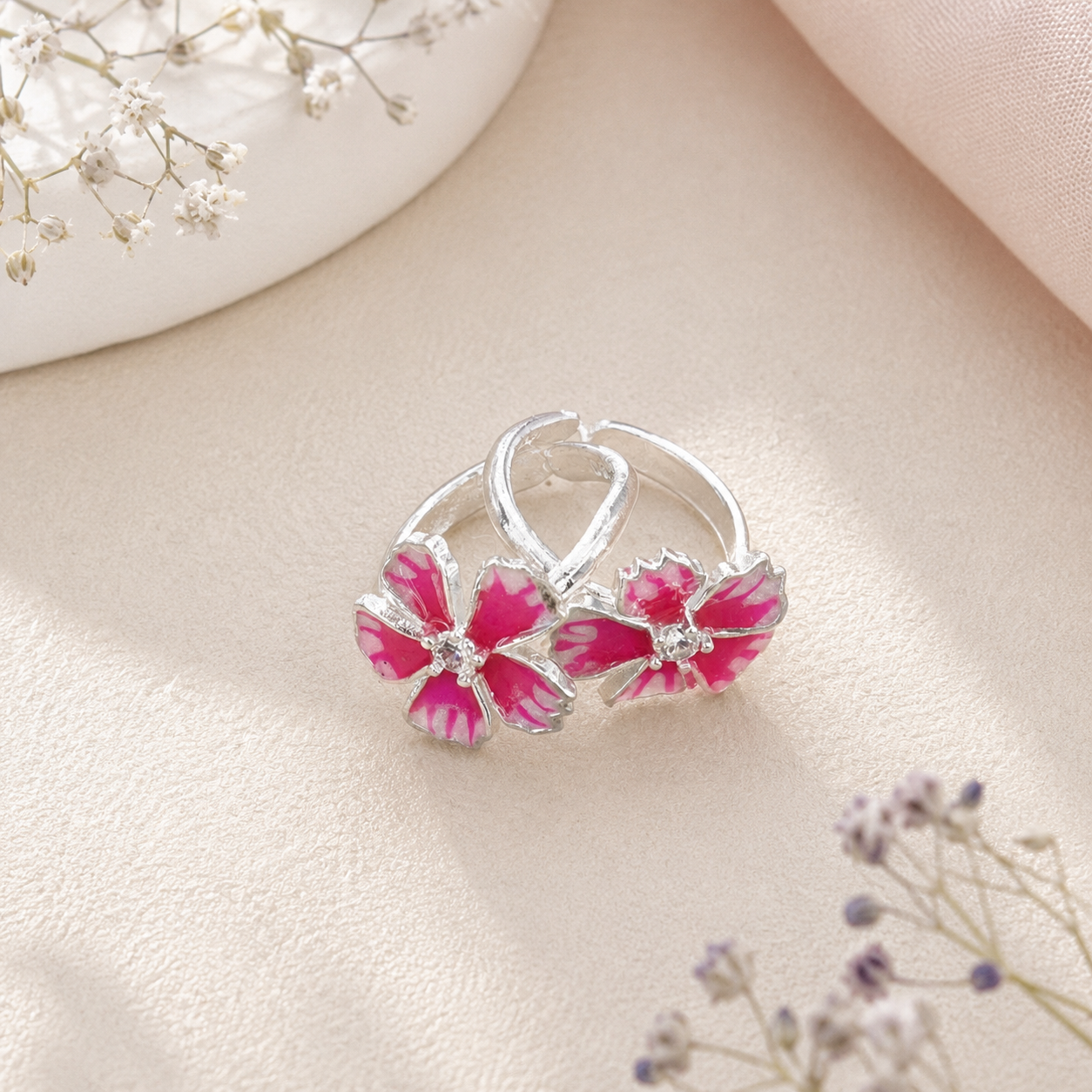 Silver Blossom Toe Ring
