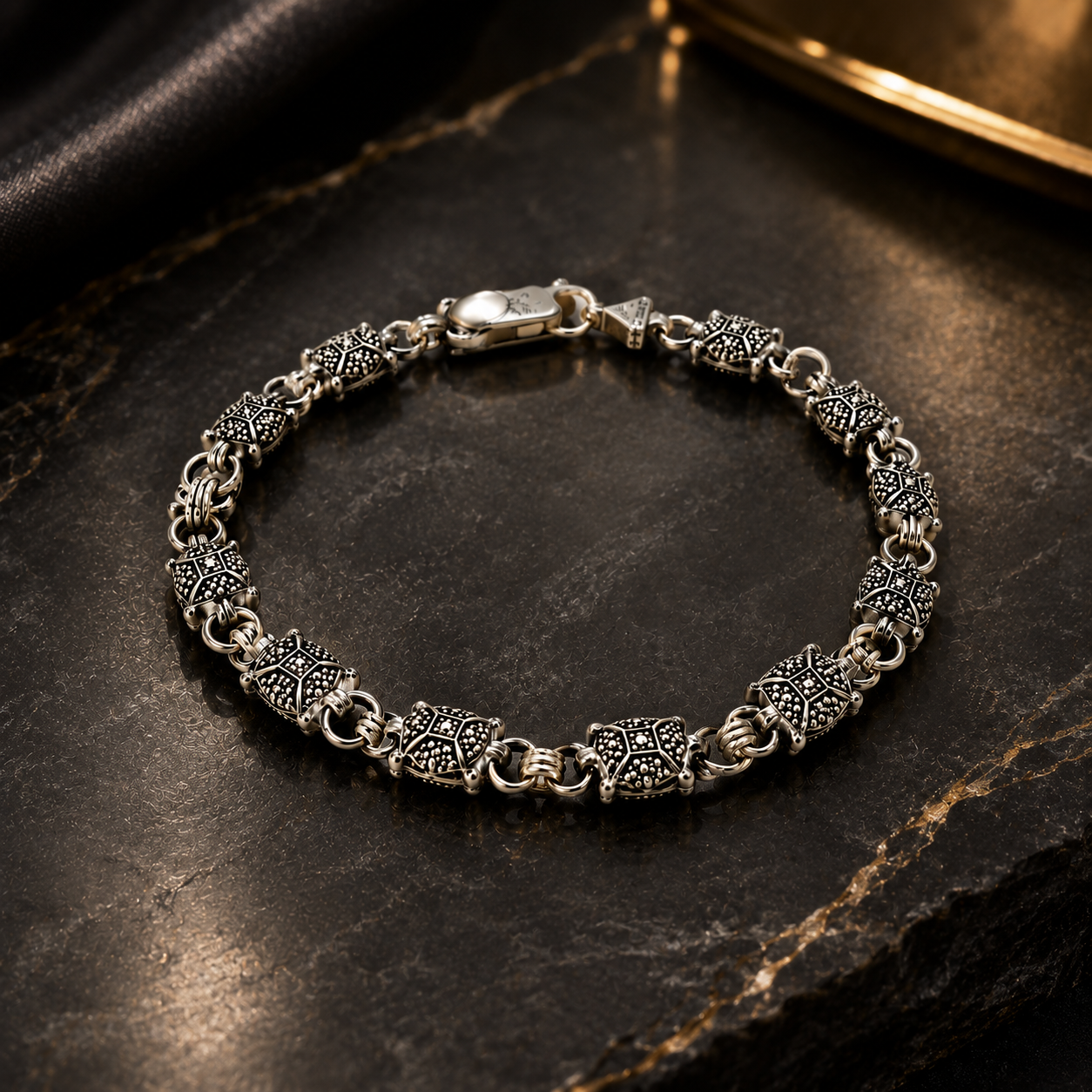 Men's Vintage Armor Silver Bracelet