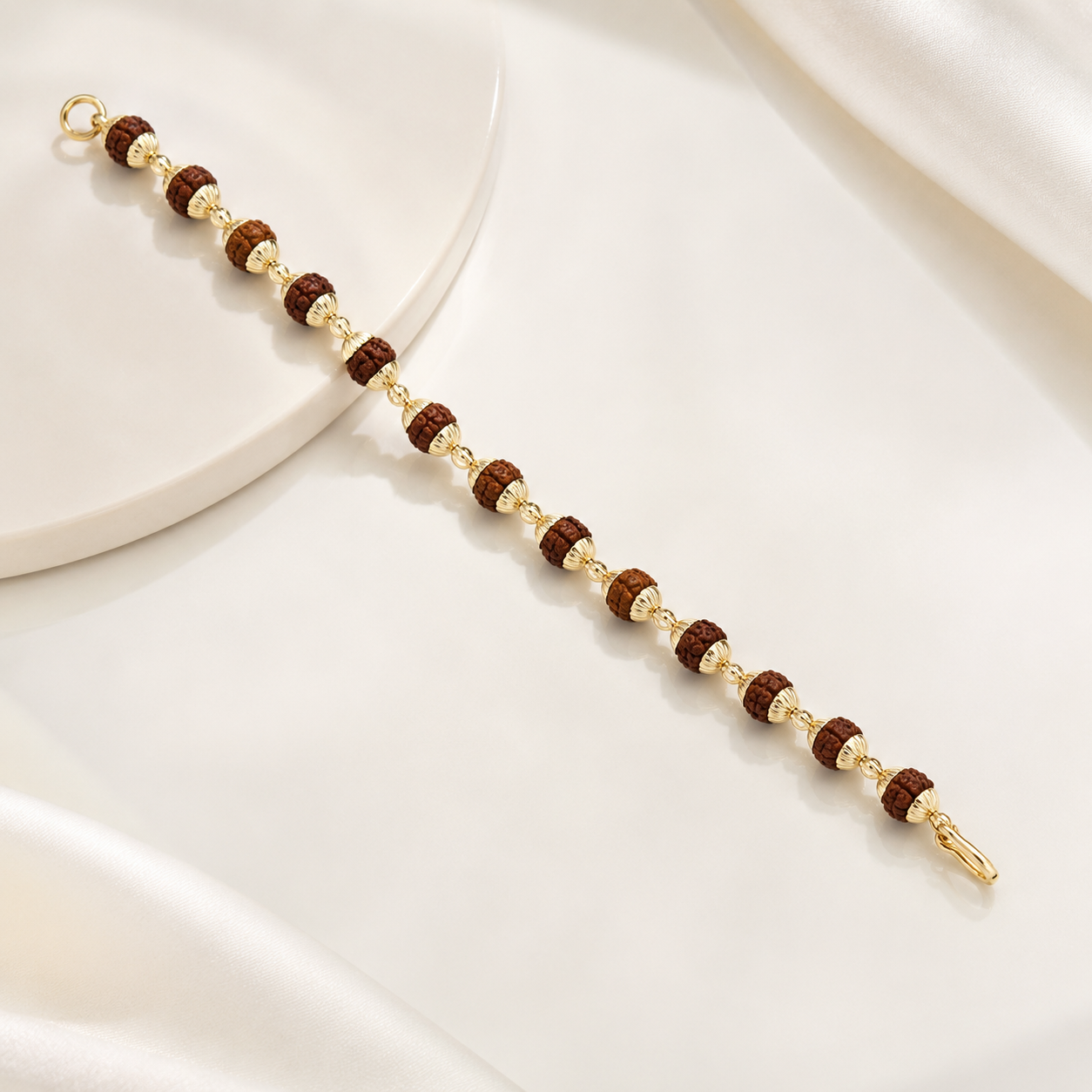 Men's Gold Rudraksha Spiritual Bracelet