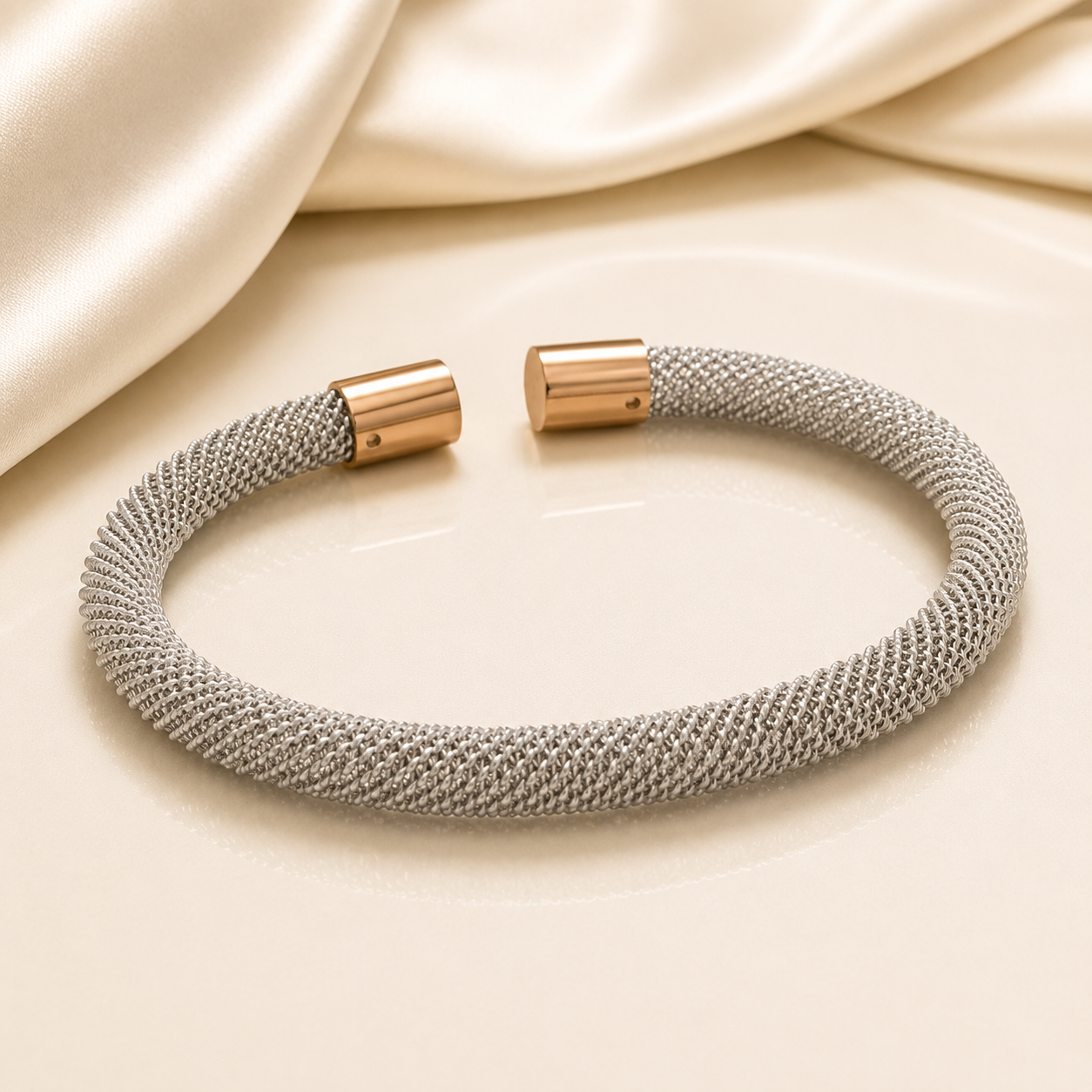 Men's Premium Mesh Silver Kada