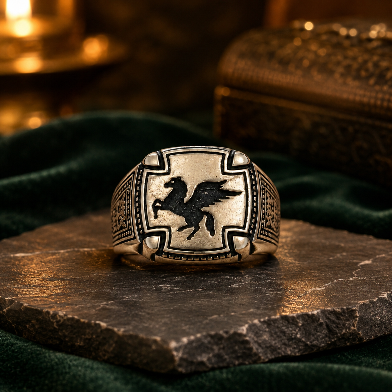 Men's Pegasus Silver Ring